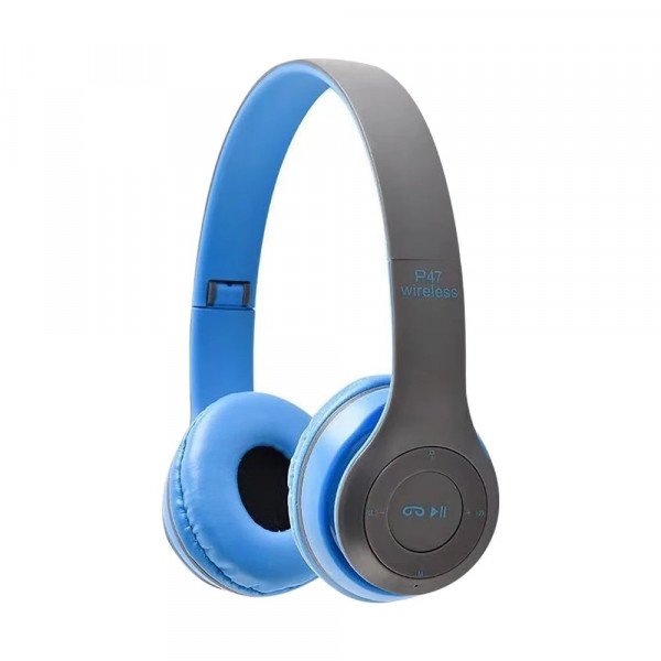 Wholesale Wireless Bluetooth Over-Ear Headphones - Lightweight, Compact & Stylish Design, High-Fidelity Sound P47 for Universal Cell Phone And Bluetooth Device (Blue)