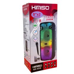 Pro Audio Speaker, Bass Woofer, Home Sound, Karaoke with Mic QS-4226 for Universal Cell Phone And Bluetooth Device (Black)