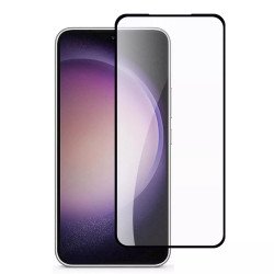 3D Tempered Glass Full Screen Protector with Working Adhesive In Screen Finger Scanner for Samsung Galaxy S24 5G (Black Edge)