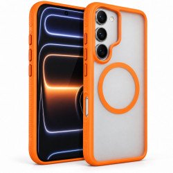 Matte Translucent Magnetic MagSafe Case for Samsung Galaxy S26 Ultra (Orange)