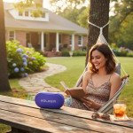 Wholesale Portable Curved Bluetooth Speaker with FM Radio, USB, Micro SD Slots & Detachable Strap S29 (Blue)