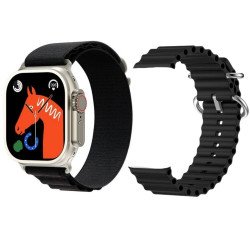 Sports Sleek Design Advanced Features Fitness Bluetooth Smartwatch S9Ultra for iOS, Android (Includes 2 Black Watchbands)