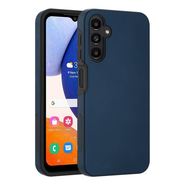Wholesale Glossy Dual Layer Armor Defender Hybrid Protective Case Cover for Samsung Galaxy A14 5G (Navy Blue)