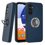 Dual Layer Armor Hybrid Stand Ring Case for Samsung Galaxy A14 5G (Navy Blue)