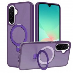 MagSafe Phone Case with Magnetic Ring Kickstand for Samsung Galaxy A57 (Purple)