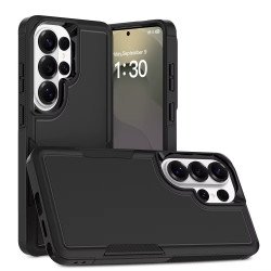 Heavy Duty Slim Hybrid Shockproof Armor Phone Case for Samsung Galaxy S25 Ultra (Black)