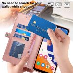 Wholesale Premium PU Leather Folio Wallet Front Cover Case with Card Holder Slots and Wrist Strap for Samsung Galaxy A03s (USA) (Black)