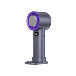 T-89 Handheld Portable Fan with Ice Cooling Plate with Stand (Gray)