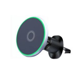 15W Strong Magnetic Wireless Charging Air Vent Phone Holder Light Mount (Black)