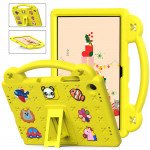Wholesale Cartoon Silicone Shockproof Handle Kid Friendly Convertible Kickstand Durable Protective Cover Case for Samsung Galaxy Tab A9 Plus (Yellow)