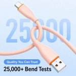 Wholesale 6FT Type-C to USB Cable 2.4A Heavy-Duty Durable Soft Flexible Tangle-Free Charging and Sync Cord Packaged in Resealable Plastic Bag for Universal Cell Phone, Device and More (Pink)