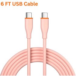 20W PD Fast Charge 6FT Type-C to Type-C Durable Tangle-Free Heavy-Duty Flexible USB Type-C to Type-C Cord in Resealable Bag for Universal Cell Phone, Device and More (Pink) 20W PD Fast Charge 6FT Type-C to Type-C Durable Tangle-Free Heavy-Duty Flexible USB Type-C to Type-C Cord in Resealable Bag for Universal Cell Phone, Device and More (Pink)