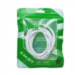 Wholesale 6FT iPhone Lightning USB Cable 2.4A Heavy-Duty Durable Soft Flexible Tangle-Free Charging and Sync Cord Packaged in Resealable Plastic Bag for Universal iPhone and iPad Devices (White)