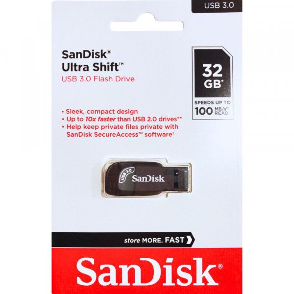 Wholesale SanDisk 32 GB USB 3.0 Ultra Shift Flash Drive for Data Storage and Transfer (32GB)