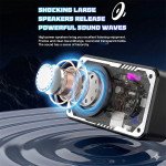 Wholesale Futuristic Transparent Bluetooth Speaker - Lightweight with LED Lights & Type-C Charging V1 for Universal Cell Phone And Bluetooth Device (White)