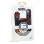 Wholesale Micro V8V9 2.4A Braided Cloth Strong Durable Charge and Sync USB Cable 6FT (Navy Blue)