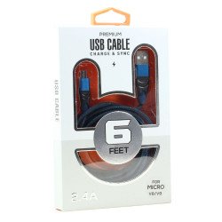 Micro V8V9 2.4A Braided Cloth Strong Durable Charge and Sync USB Cable 6FT (Navy Blue) Micro V8V9 2.4A Braided Cloth Strong Durable Charge and Sync USB Cable 6FT (Navy Blue)