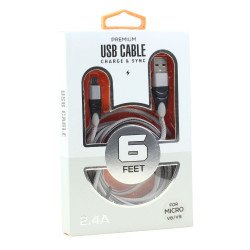 Micro V8V9 2.4A Braided Cloth Strong Durable Charge and Sync USB Cable 6FT (Silver) Micro V8V9 2.4A Braided Cloth Strong Durable Charge and Sync USB Cable 6FT (Silver)
