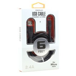 Micro V8V9 2.4A Heavy Duty Strong Soft Flexible Silicone OD 5.0mm Charge and Sync USB Cable 6FT for Universal Cell Phone, Device and More (Black) Micro V8V9 2.4A Heavy Duty Strong Soft Flexible Silicone OD 5.0mm Charge and Sync USB Cable 6FT for Universal Cell Phone, Device and More (Black)