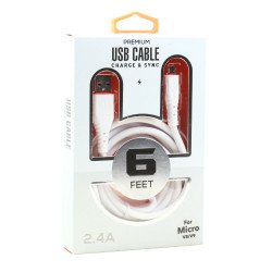 Micro V8V9 2.4A Heavy Duty Strong Soft Flexible Silicone OD 5.0mm Charge and Sync USB Cable 6FT for Universal Cell Phone, Device and More (White) Micro V8V9 2.4A Heavy Duty Strong Soft Flexible Silicone OD 5.0mm Charge and Sync USB Cable 6FT for Universal Cell Phone, Device and More (White)