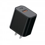Wholesale 2.5A Dual USB-C and USB-A Port Fast Charging Wall Charger Adapter (Wall - Black)