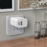Wholesale 2.5A Dual USB-C and USB-A Port Fast Charging Wall Charger Adapter (Wall - White)