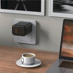 Wholesale 25W PD USB-C and USB-A 3.0A Quick Charge Dual 2 Port House Wall Charger for Phone, Tablet, Speaker, Electronic (Wall - Black)