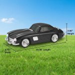 Wholesale Classic Roadster Car High-Fidelity Bluetooth 5.0 Wireless Speaker Portable Compact Vibrant Stereo Sound with LED Lights WS300SL for Universal Cell Phone And Bluetooth Device (Silver)