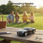 Wholesale American Race Car Coupe Design Best Surround Sound Portable Bluetooth Wireless Speaker with LED Lights WS592 for Universal Cell Phone And Bluetooth Device (White)