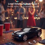 Wholesale American Race Car Coupe Design Best Surround Sound Portable Bluetooth Wireless Speaker with LED Lights WS592 for Universal Cell Phone And Bluetooth Device (White)