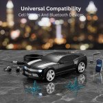 Wholesale American Race Car Coupe Design Best Surround Sound Portable Bluetooth Wireless Speaker with LED Lights WS592 for Universal Cell Phone And Bluetooth Device (White)