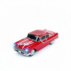 1958 Chevy-Inspired Vintage Car Design Bluetooth Speaker with LED Lights Portable Audio WS598 for Universal Cell Phone And Bluetooth Device (Red)
