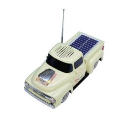 Solar-Powered Pickup Truck Bluetooth Speaker - Portable Wireless Outdoor Audio System with Solar Charging WS692 for Universal Cell Phone And Bluetooth Device (Beige)