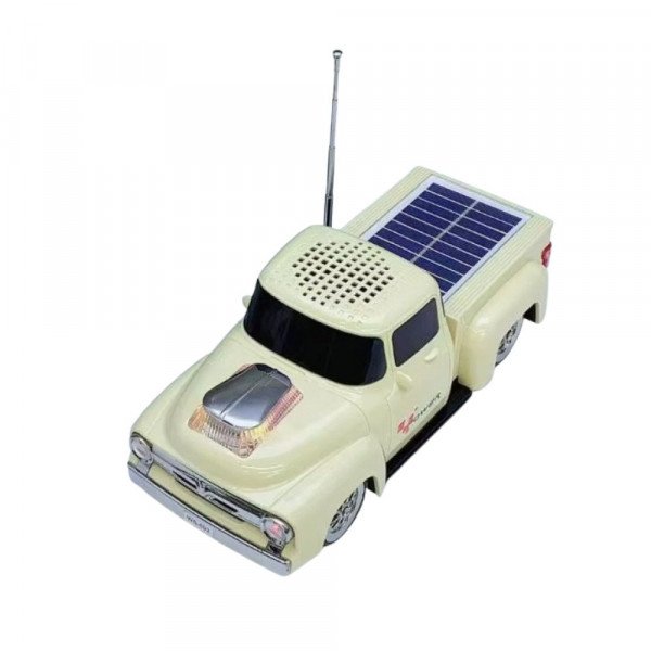 Wholesale Solar-Powered Pickup Truck Bluetooth Speaker - Portable Wireless Outdoor Audio System with Solar Charging WS692 for Universal Cell Phone And Bluetooth Device (Beige)