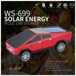 Wholesale Futuristic Cybercar-Inspired Bluetooth Speaker with Solar Charging, LED Lights & FM Radio WS699 (Red)