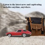 Wholesale Bluetooth Car Speaker 1969 Classic Retro Design with Moving Wheels, LED, FM, USB-C WS1969 (Beige)