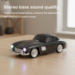 Wholesale Classic Roadster Car High-Fidelity Bluetooth 5.0 Wireless Speaker Portable Compact Vibrant Stereo Sound with LED Lights WS300SL for Universal Cell Phone And Bluetooth Device (Silver)