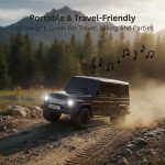 Wholesale SUV Shaped Compact Rugged Off-Road Vehicle Design Bluetooth Wireless Speaker with LED Lights WS591 for Universal Cell Phone And Bluetooth Device (Red)