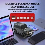 Wholesale SUV Shaped Compact Rugged Off-Road Vehicle Design Bluetooth Wireless Speaker with LED Lights WS591 for Universal Cell Phone And Bluetooth Device (White)