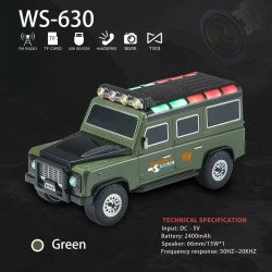 Large Off Road SUV Style Wireless Truck Design Bluetooth Speaker (Green)