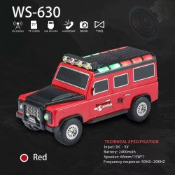 Large Off Road SUV Style Wireless Truck Design Bluetooth Speaker (Red)