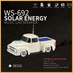 Solar-Powered Pickup Truck Bluetooth Speaker - Portable Wireless Outdoor Audio System with Solar Charging WS692 for Universal Cell Phone And Bluetooth Device (Beige)