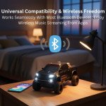 Wholesale Monster Truck Bluetooth Speaker with LED Lights & Engine Sound Effect FM/TF/USB WS-X65 for Universal Cell Phone And Bluetooth Device (Black)