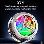 Wholesale Magnetic Gaming Phone Cooler Fan with RGB Lights - Fast Cooling for Mobile Devices X18 for Universal Cell Phone And Bluetooth Device (Black)