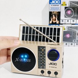 MP3 Player Portable Solar Bluetooth Speaker with AM/FM/SW Radio (Champagne Gold)