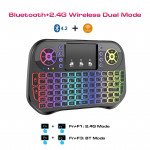 Wholesale Mini Keyboard with 7-Color Backlight, 2.4G Wireless Air Mouse, Rechargeable Lithium Battery for Mobile, PC, TV Box & Gamepad i10Plus for Computer/Laptop/Windows/Mac (Black)
