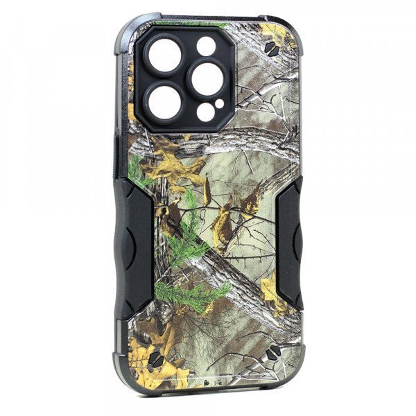 Design Fashion Picture Design Strong Shockproof Hybrid Grip Case Cover for iPhone 14 Pro Max [6.7] (Camo Green)