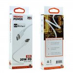Wholesale USB C / Type C Phone, Tablet 20W PD Fast Charging USB-C to USB-C Cable 6FT (White)
