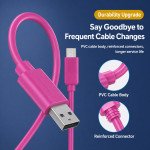 Wholesale V8V9 Micro 2A USB Heavy Duty Cable 6FT (Hot Pink)