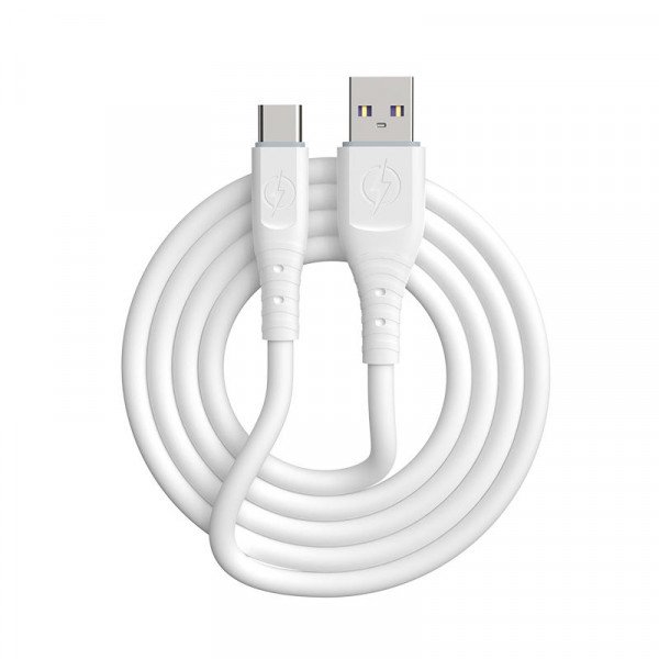 Heavy-Duty Type-C USB Cable: 10FT Silicone Charging Cord for Phones and Devices (White)